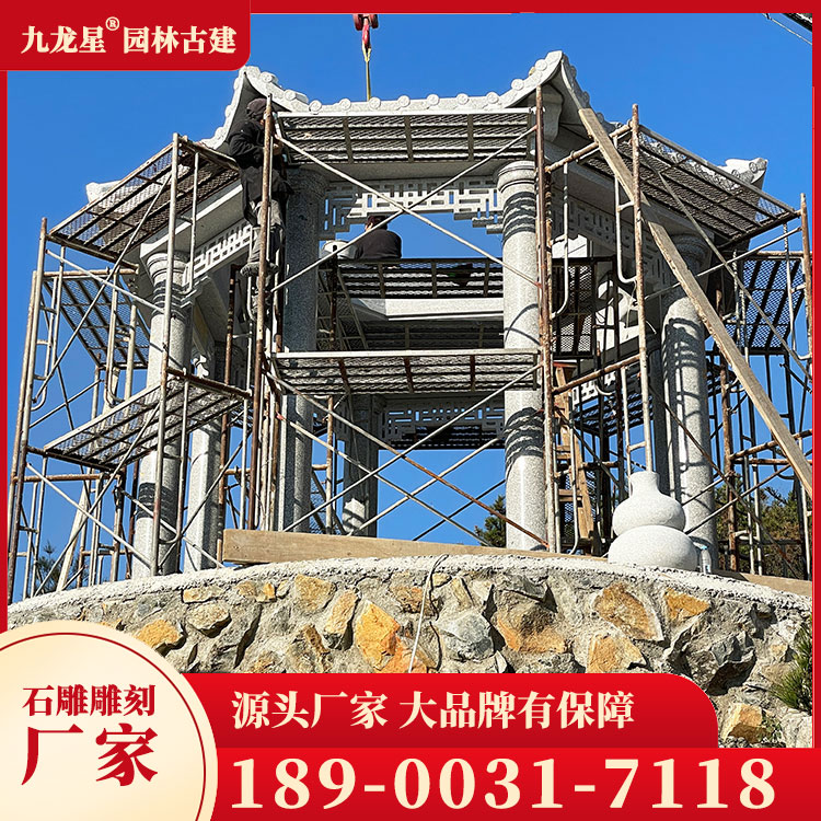 農村石雕涼亭圖片